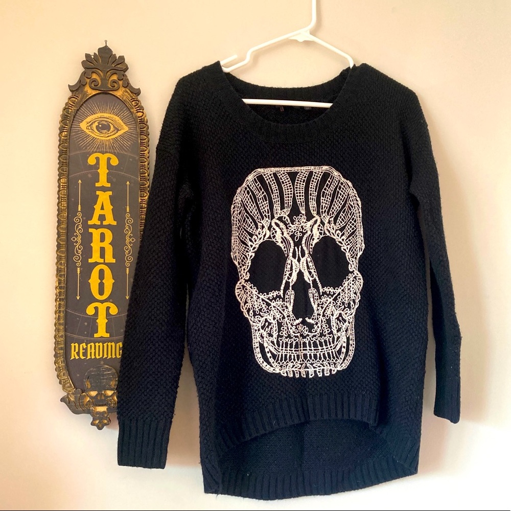 Lace Skull Sweater